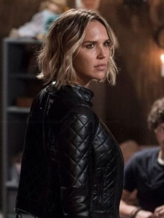 Midnight Texas S02 Olivia Charity Quilted Leather Jacket Black
