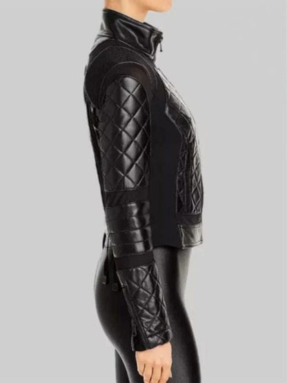 Midnight Texas S02 Olivia Charity Quilted Leather Jacket Black