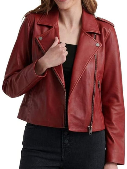 Midnight Texas S02 Olivia Charity Red Leather Jacket