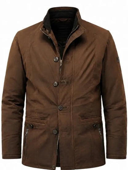MobLand S02 2026 Pierce Brosnan Brown Cotton Coat