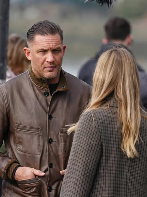 MobLand S02 2026 Tom Hardy Warm Brown Leather Jacket