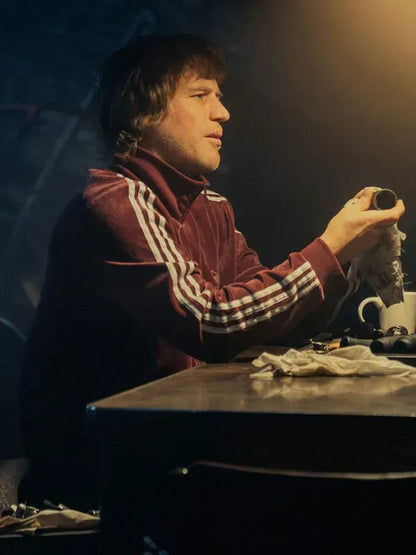 MobLand S02 Johnny Flynn Burgundy Track Jacket