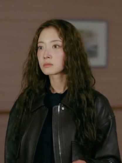 Motel California S01 Lee Se-young Leather Jacket Brown
