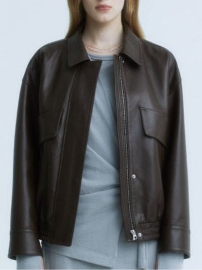 Motel California S01 Lee Se-young Leather Jacket Brown