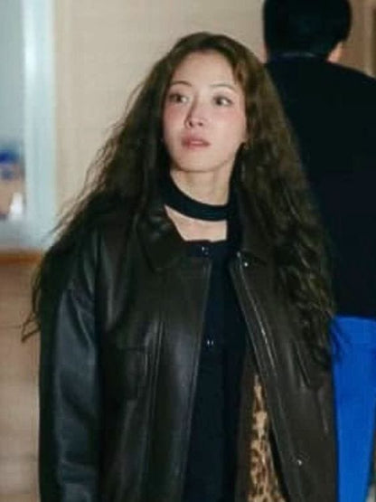 Motel California S01 Lee Se-young Leather Jacket Brown