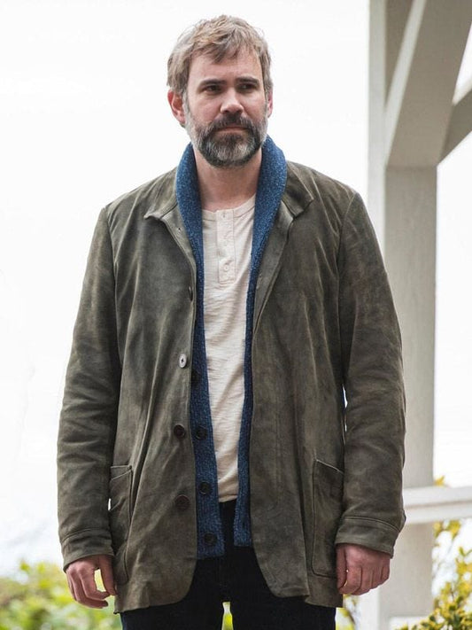 Murder In A Small Town Karl Alberg Grey Suede Jacket