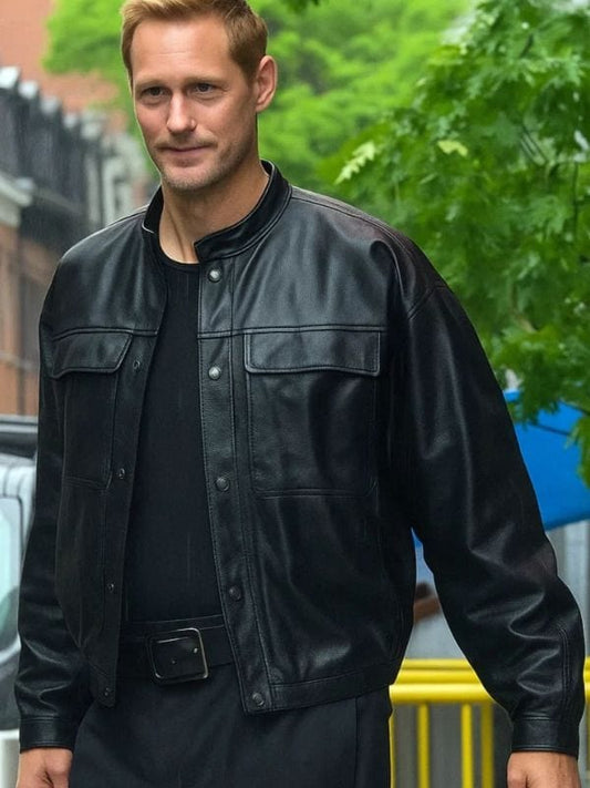 Murderbot Alexander Skarsgård Leather Jacket Black