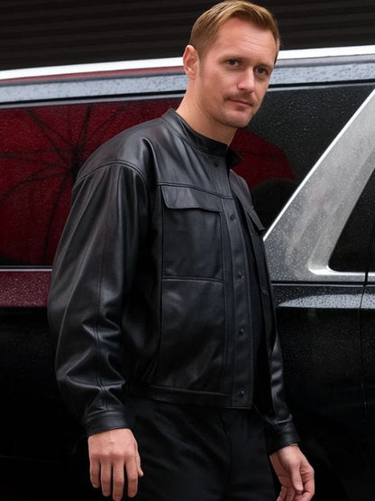 Murderbot Alexander Skarsgård Leather Jacket Black