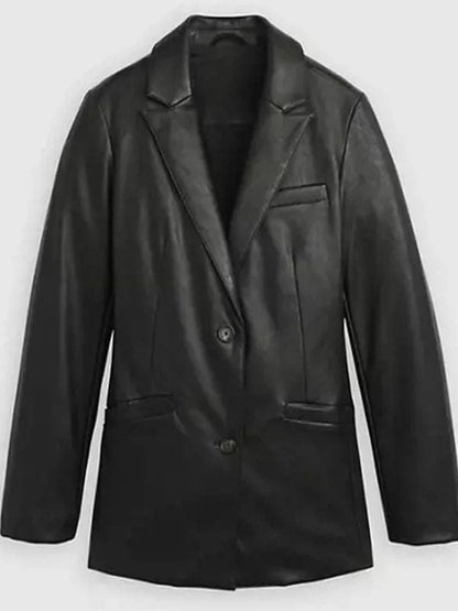 Nails S01 Cristina Castaño Leather Blazer Black