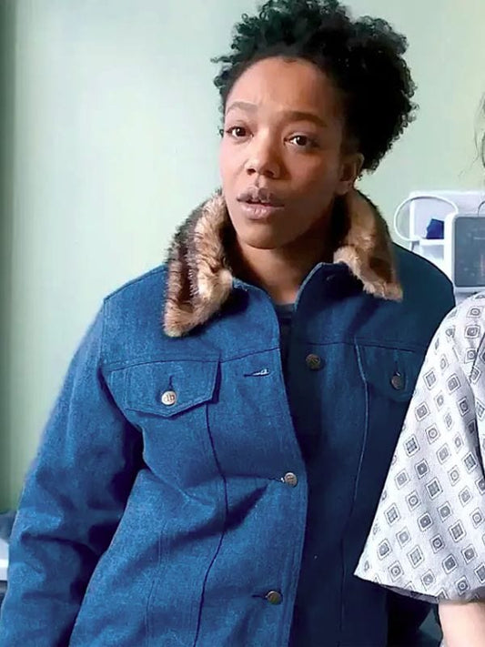 Naomi Ackie Sorry, Baby 2025 Blue Jacket
