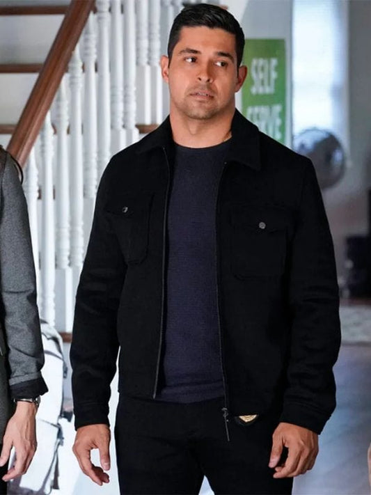 Wilmer Valderrama NCIS S21 Nick Torres Black Wool Jacket