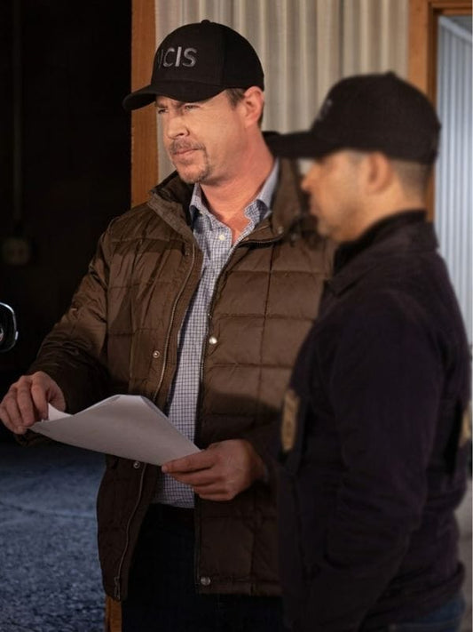 NCIS S23 Sean Murray Brown Puffer Jacket