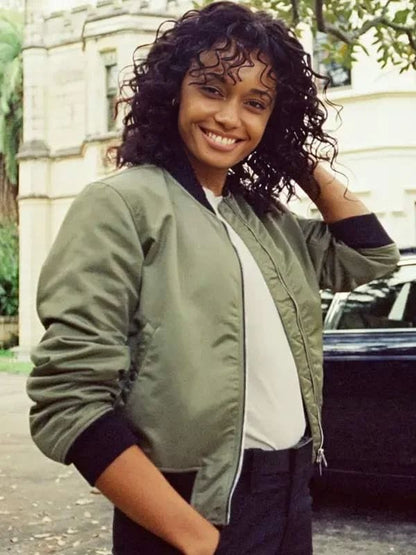 NCIS Sydney S02 Michelle Mackey Bomber Jacket Green