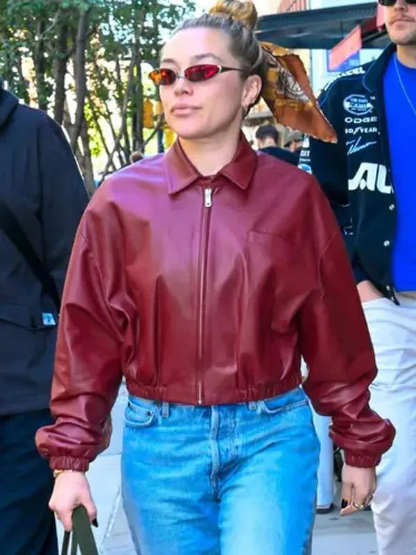 New York City 2026 Florence Pugh Leather Jacket