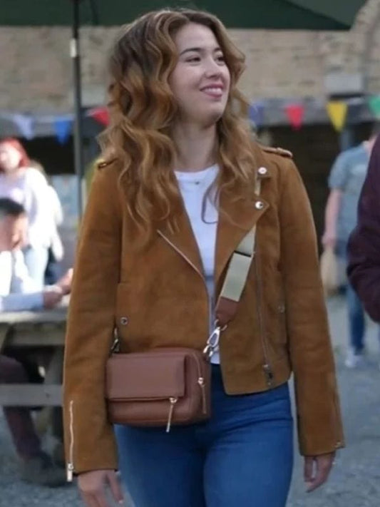 Nichole Sakura Royal-ish 2025 Brown Leather Jacket