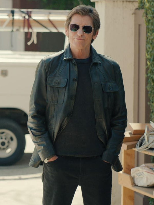 No Good Deed 2024 Denis Leary Black Leather Jacket