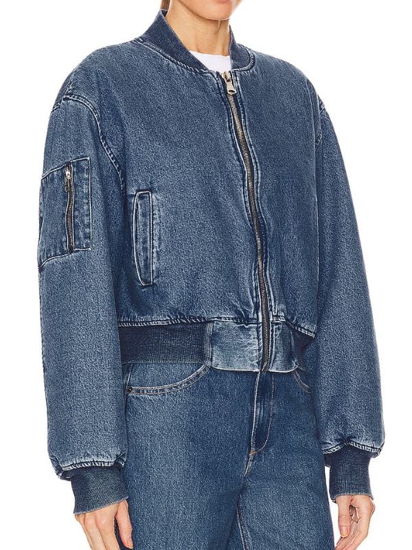 Nobody Wants This Kristen Bell Denim Bomber Jacket