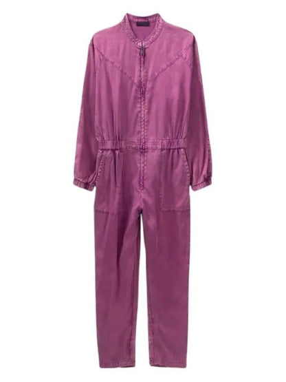 Nouveau Jour S01 Audrey Maillol Purple Jumpsuit
