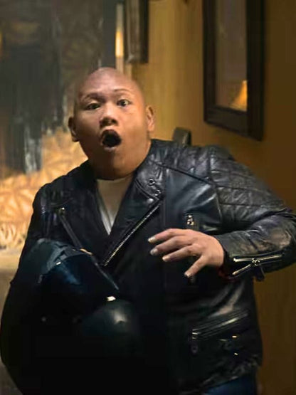 Novocaine 2025 Jacob Batalon Black Leather Jacket