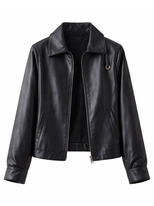 NYC 2026 Nina Dobrev Leather Jacket Black