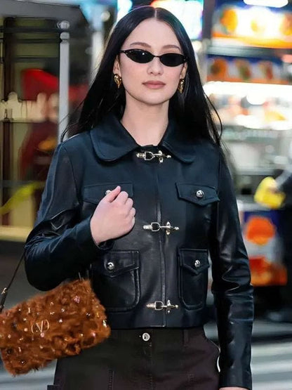 NYC Lola Tung Black Leather Jacket