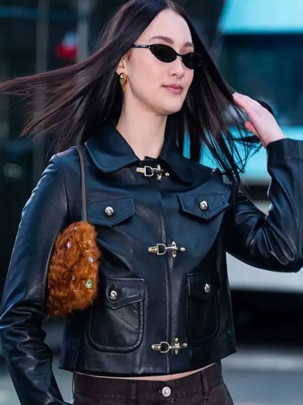 NYC Lola Tung Black Leather Jacket