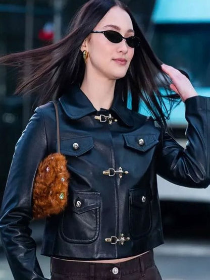 NYC Lola Tung Black Leather Jacket