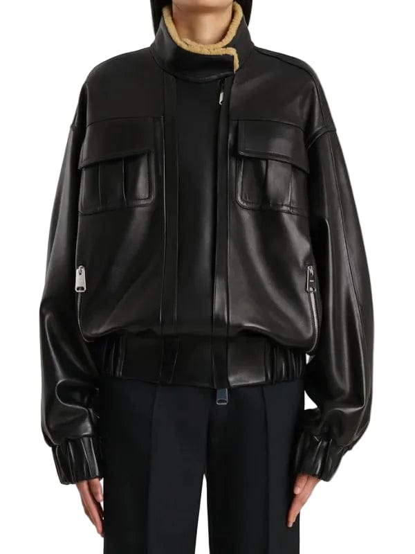NYFW 2026 Tamara Kalinic Leather Jacket Black