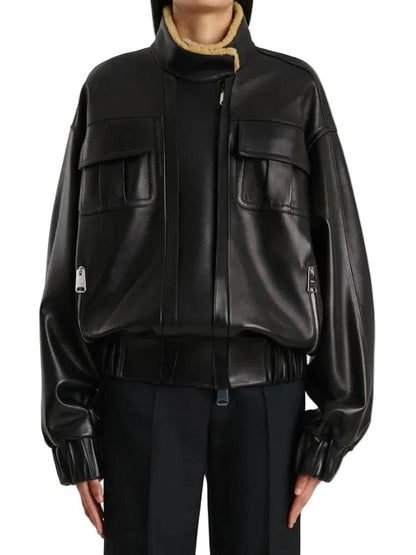 NYFW 2026 Tamara Kalinic Leather Jacket Black