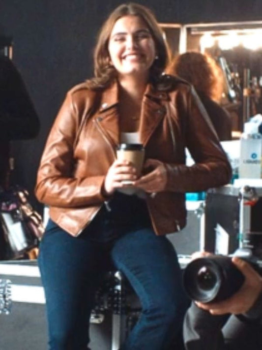 Off Campus S01 Hannah Wells Brown Leather Jacket