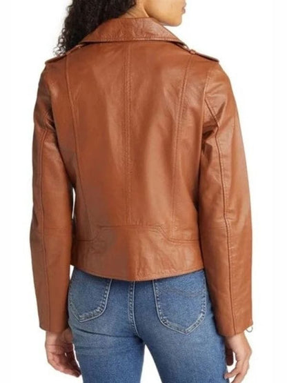Off Campus S01 Hannah Wells Brown Leather Jacket