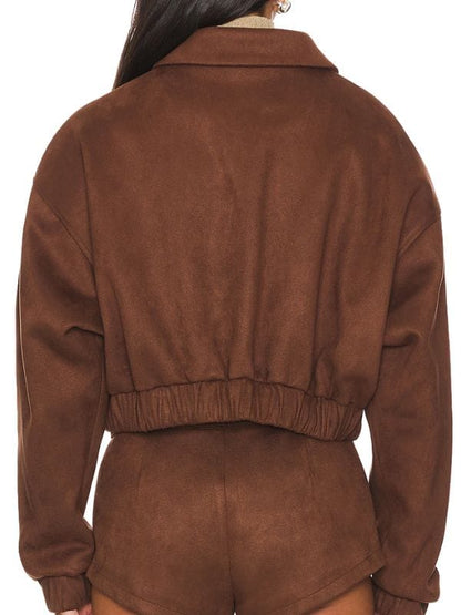 Off Campus S01 Hannah Wells Suede Jacket Brown