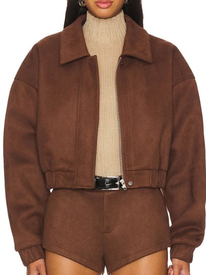 Off Campus S01 Hannah Wells Suede Jacket Brown
