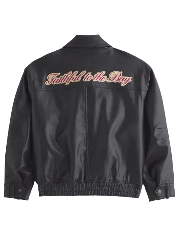 Olivia Culpo San Francisco 49Ers Leather Bomber Jacket