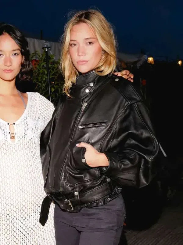 Olivia Ponton Oversized Black Biker Jacket