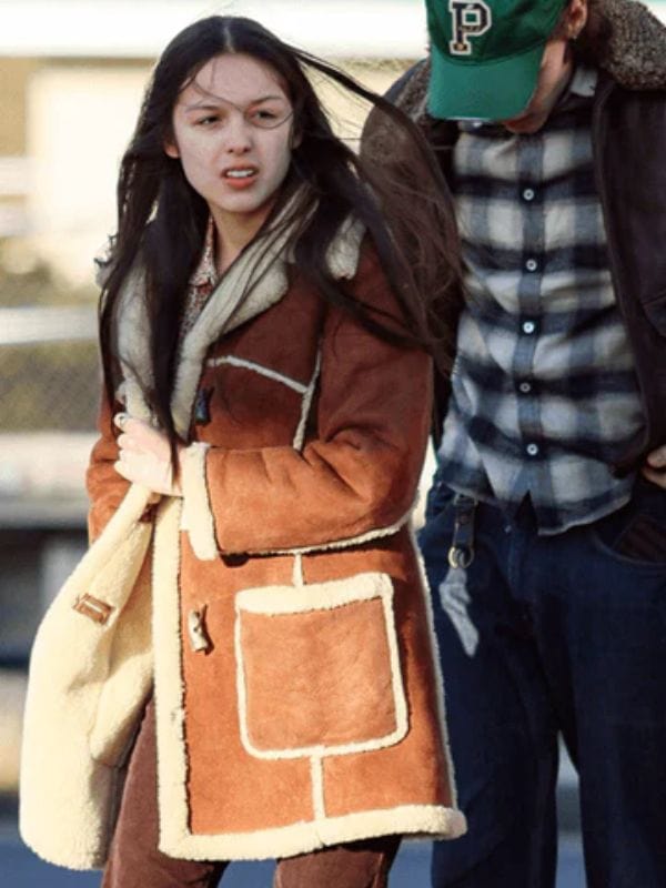 Olivia Rodrigo Brown Shearling Coat - Shop Now