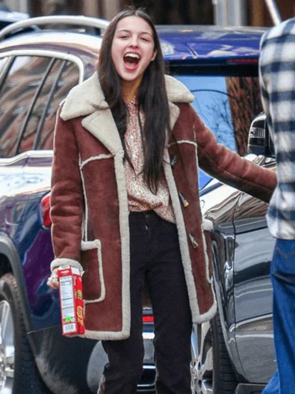 Olivia Rodrigo Brown Shearling Coat - Shop Now