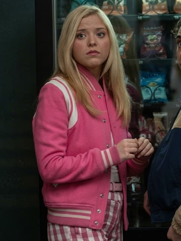 On Elle S01 Elle Woods Pink Varsity Jacket