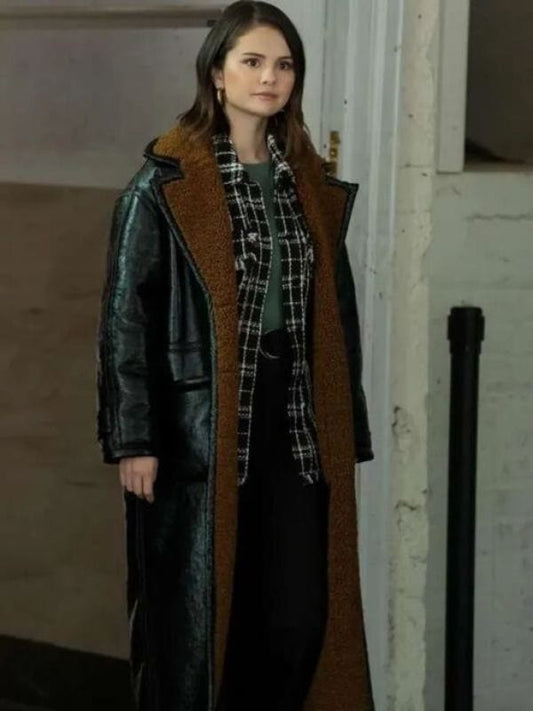Only Murders In The Building S03 Mabel Mora Black Leather Trench Coat Only Murders In The Building S03 Mabel Mora Black Leather Trench Coat