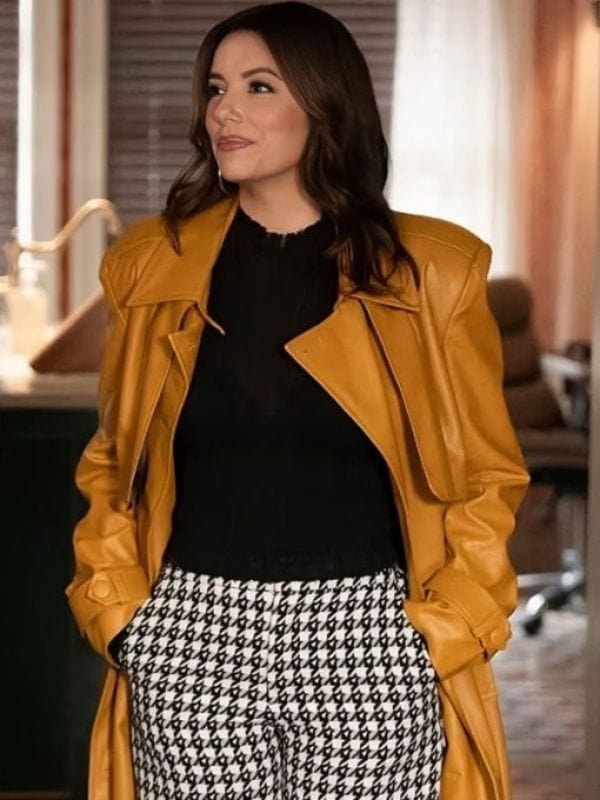 Only Murders In The Building S04 Eva Longoria Leather Trench Coat Only Murders In The Building S04 Eva Longoria Leather Trench Coat