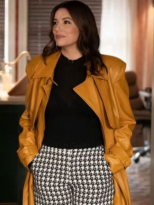 Only Murders In The Building S04 Eva Longoria Leather Trench Coat Only Murders In The Building S04 Eva Longoria Leather Trench Coat