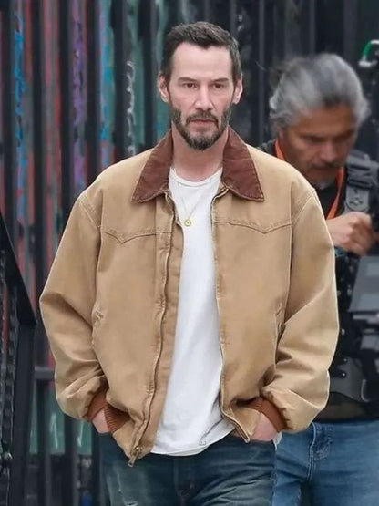 Outcome 2026 Keanu Reeves Brown Bomber Jacket