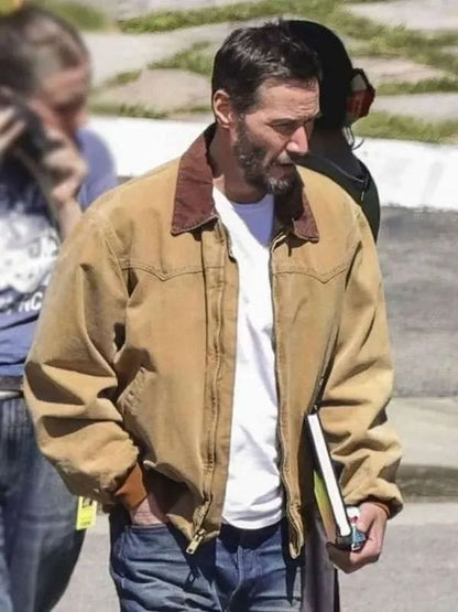 Outcome 2026 Keanu Reeves Brown Bomber Jacket