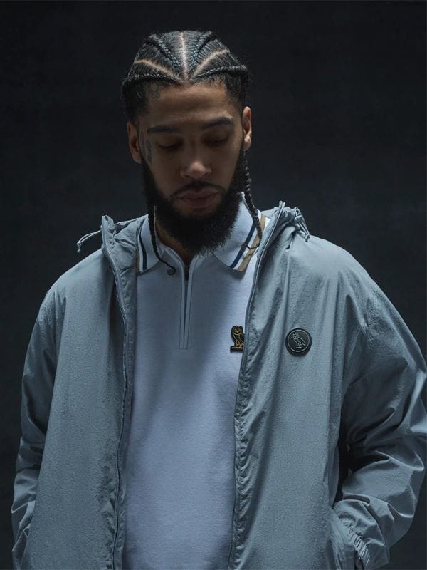 OVO Nylon Track Jacket Black & Grey