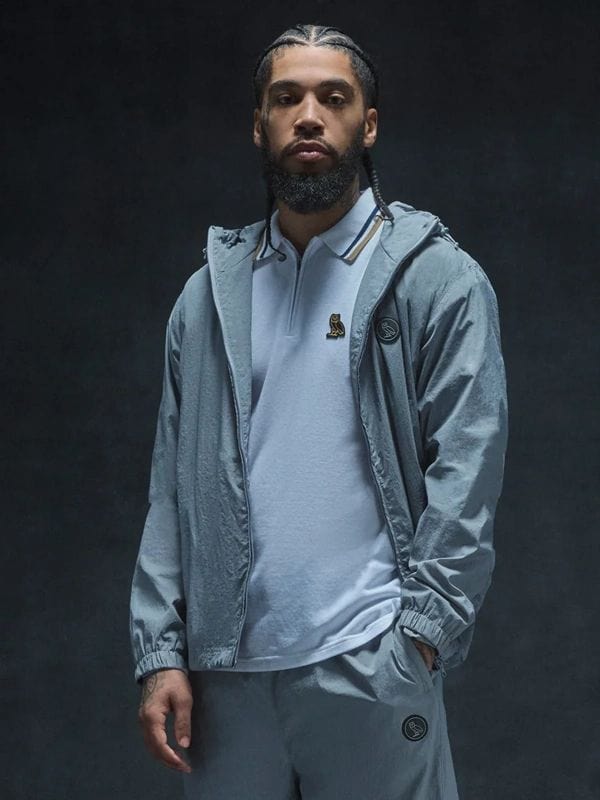 OVO Nylon Track Jacket Black & Grey