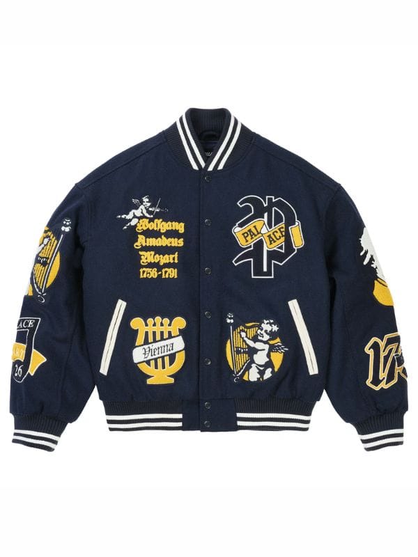Palace Wolfgang Varsity Jacket Navy Blue