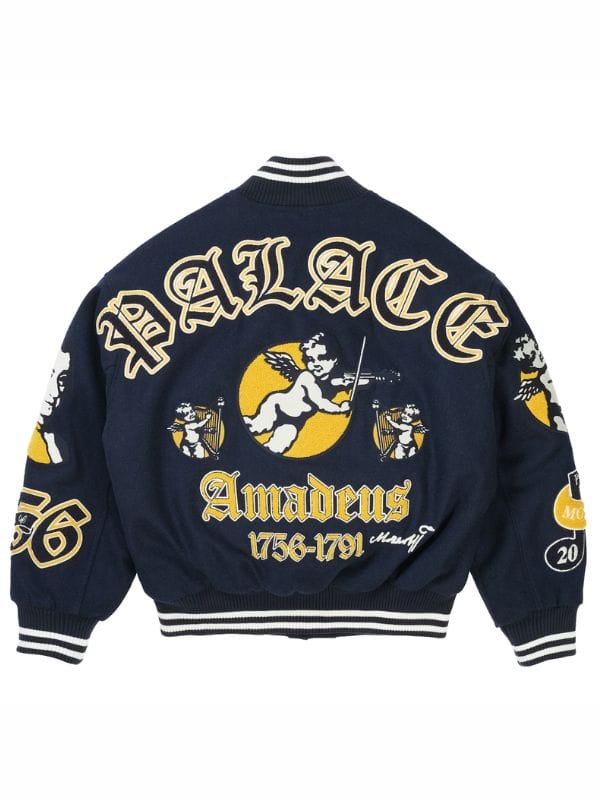 Palace Wolfgang Varsity Jacket Navy Blue