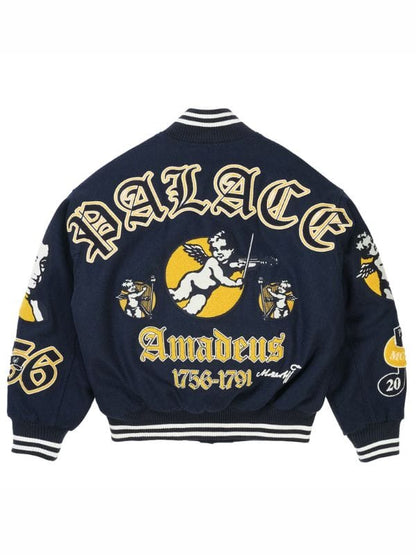 Palace Wolfgang Varsity Jacket Navy Blue