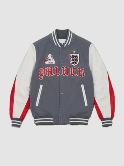 Palace x Nike England Varsity Jacket Grey