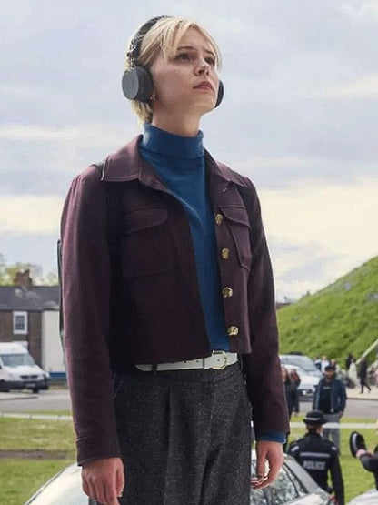 Patience S01 Ella Maisy Purvis Burgundy Jacket